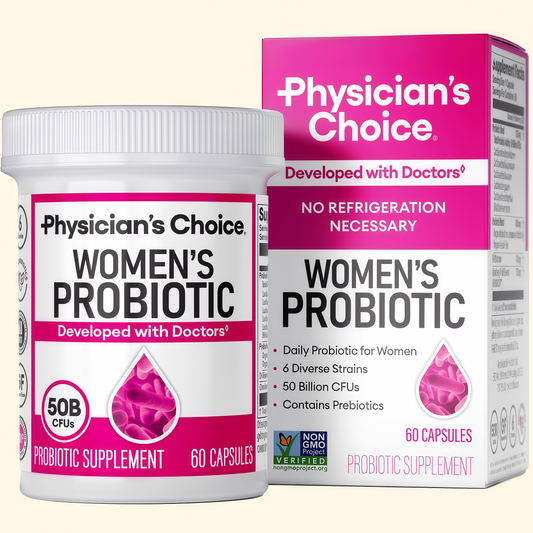 Physician's Choice Probiotics - PH Balance, Digestive, UT, & Feminine Health - 50 Billion CFU - 6 Unique Strains for Women - Organic Prebiotics, Cranberry Extract+ - Probiotic - 60 CT